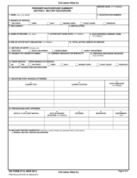 DD Form 2710 Prisoner Background Summary, Page 2