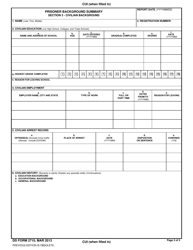 DD Form 2710 Prisoner Background Summary, Page 3