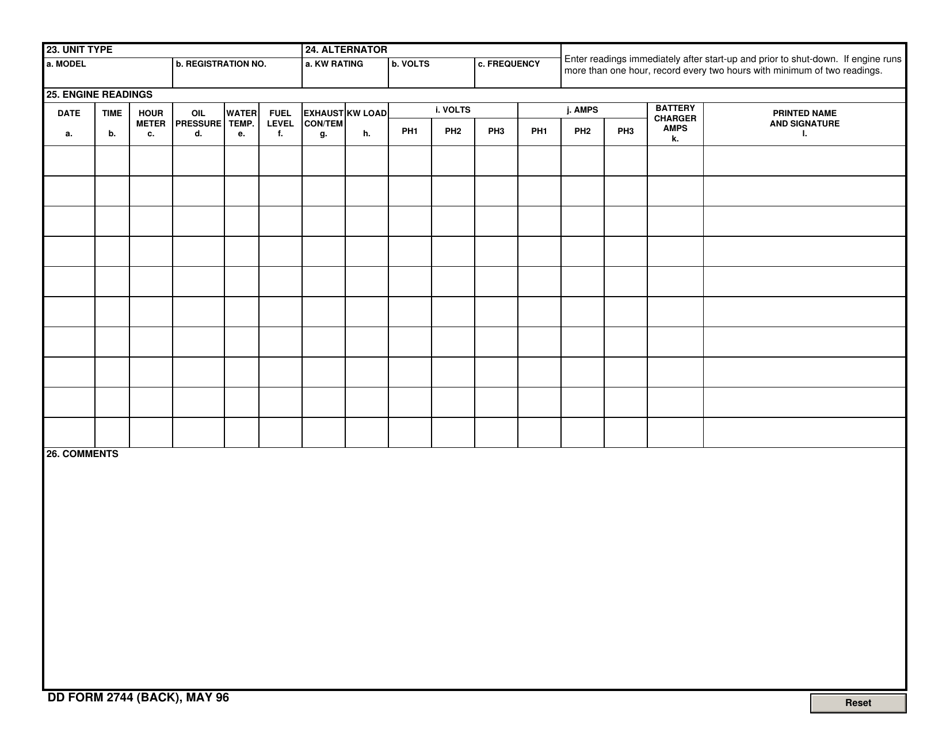 DD Form 2744 - Fill Out, Sign Online and Download Fillable PDF ...