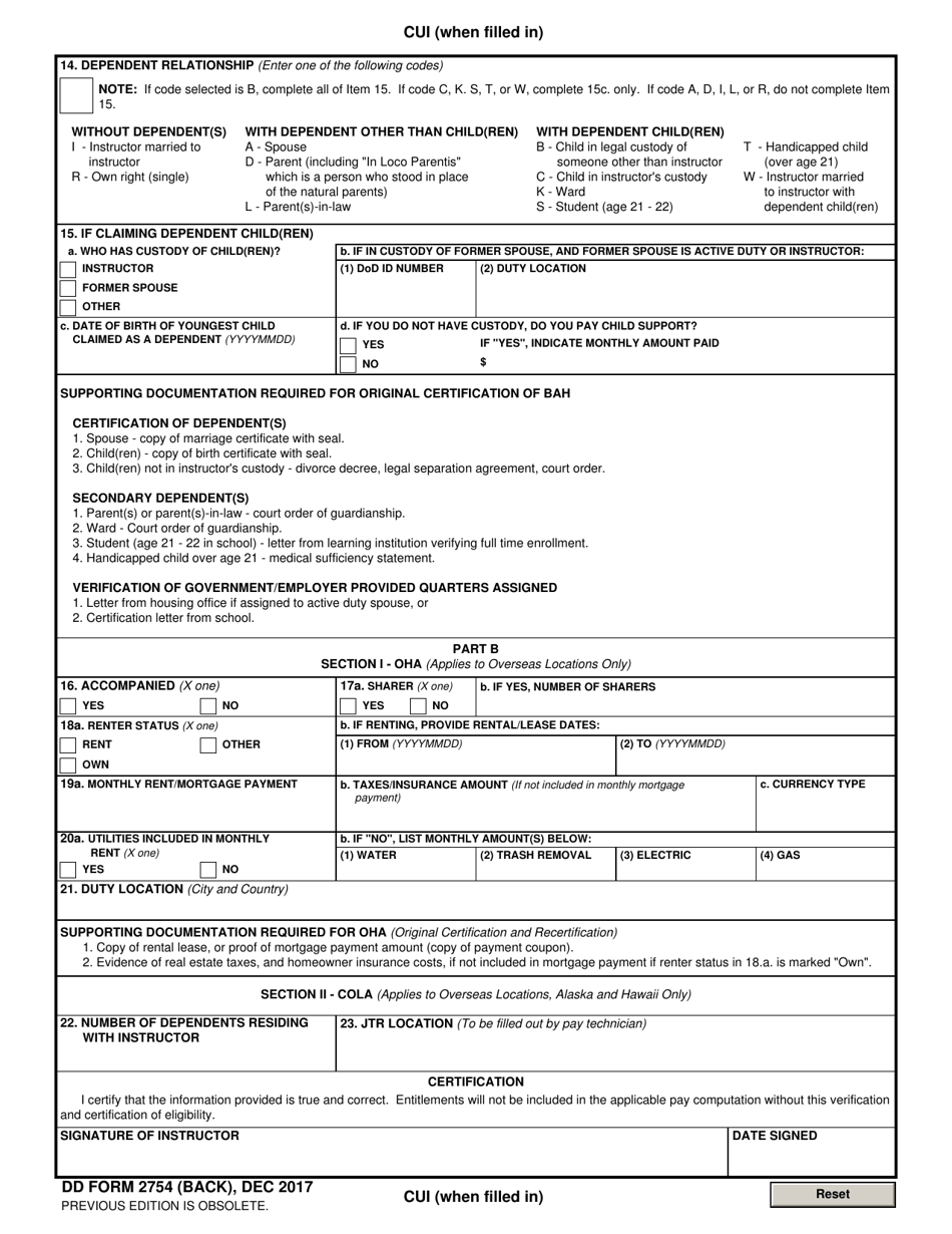 DD Form 2754 Download Fillable PDF or Fill Online Junior Service ...