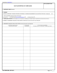 DD Form 2960 DoD Plain Writing Act Compliance