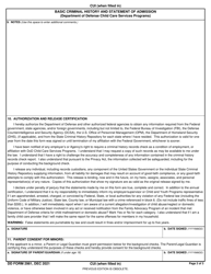 DD Form 2981 Basic Criminal History and Statement of Admission, Page 2