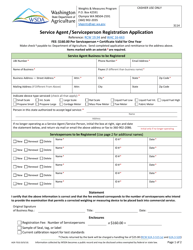 Document preview: Form AGR-7010 Service Agent/Serviceperson Registration Application - Washington