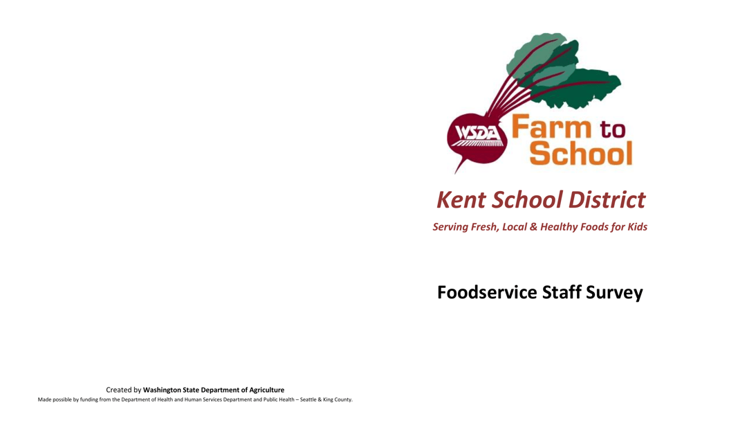 Foodservice Staff Survey - Farm to School - Washington Download Pdf