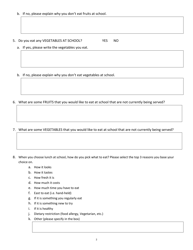 Student Survey (7th Grade &amp; 10th/11th Grade) - Farm to School - Washington, Page 2