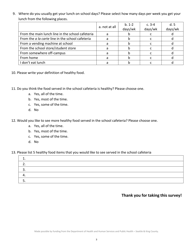 Student Survey (7th Grade &amp; 10th/11th Grade) - Farm to School - Washington, Page 3