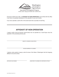 Document preview: AGR Form 802-7026 Affidavit of Non-operation - Washington