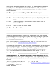 Harvest Diver Annual Self-attestation of Training and Experience Form - Geoduck Diver Safety Program - Washington, Page 2