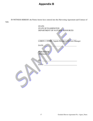 Appendix B Geoduck Harvesting Agreement and Contract of Sale - Sample - Washington, Page 17