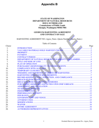 Appendix B Geoduck Harvesting Agreement and Contract of Sale - Sample - Washington