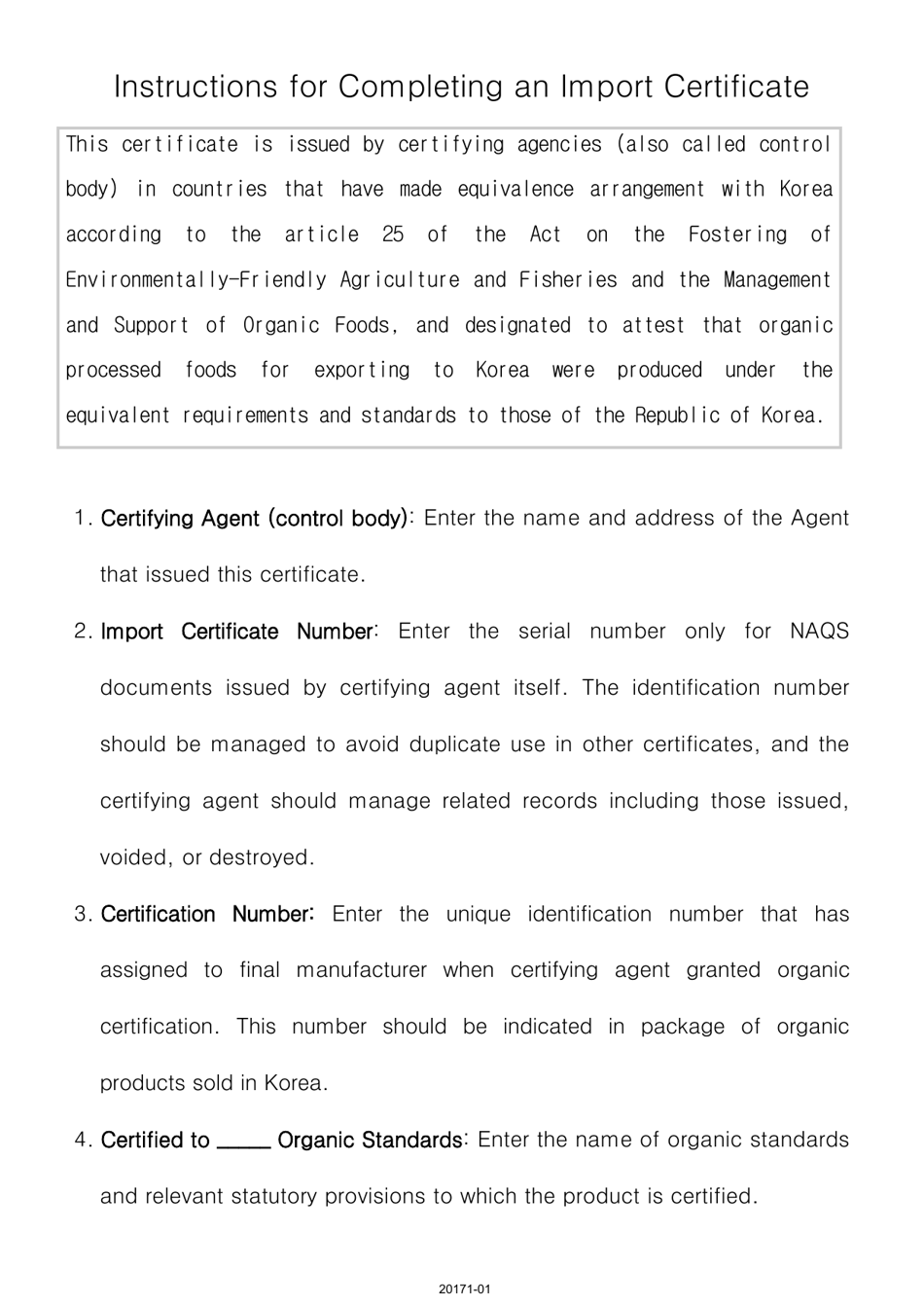 Naqs Import Certificate of Organic Processed Foods - Washington, Page 2