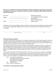 Form AGR-2245 Notification of Eligibility Status Change - Commodity Supplemental Food Program (Csfp) - Washington, Page 2