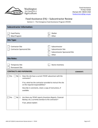 AGR Form 2227 Food Assistance - Subcontractor Review - Washington, Page 12