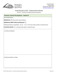 AGR Form 2227 Food Assistance - Subcontractor Review - Washington, Page 25