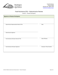 AGR Form 2227 Food Assistance - Subcontractor Review - Washington, Page 28