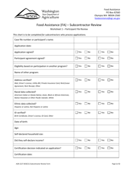 AGR Form 2227 Food Assistance - Subcontractor Review - Washington, Page 29