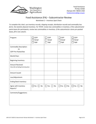 AGR Form 2227 Food Assistance - Subcontractor Review - Washington, Page 31