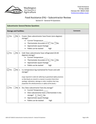 AGR Form 2227 Food Assistance - Subcontractor Review - Washington, Page 4
