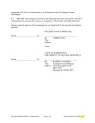 Sample Open Water Disposal Site Use Authorization for Dmmp - Washington, Page 6