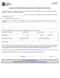Document preview: Form 5537-MA Request for Criminal History Evaluation Letter for Medication Aide Permit - Texas