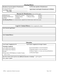 Application &amp; Intake Assessment - Building 9 for Veterans - Washington, Page 3