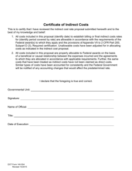 Document preview: DOT Form 140-554 Certificate of Indirect Costs - Washington
