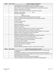 DOT Form 140-552 Project Development Checklist - Washington, Page 10