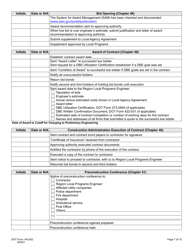 DOT Form 140-552 Project Development Checklist - Washington, Page 7