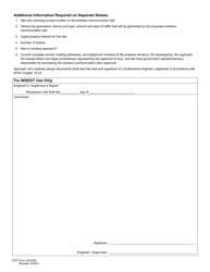 DOT Form 224-009 Application for Type F Access - Wireless Communication Site - Washington, Page 2
