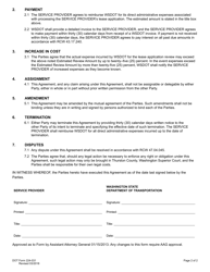 DOT Form 224-031 Reimbursable Agreement: Real Estate Services Review and Approval of Personal Wireless Services Facilities - Washington, Page 2