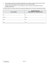 DOT Form 224-014 Local Agency Haul Road/Detour Agreement - Washington, Page 2