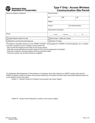 DOT Form 224-008 Access Wireless Communication Site Permit - Type F Only - Washington