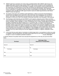 DOT Form 224-054 Developer Agreement - Construction by Developer at Developer Expense - Washington, Page 3