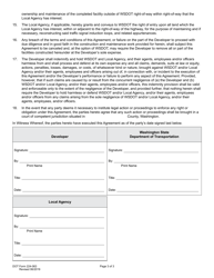 DOT Form 224-063 Developer/Local Agency Agreement - Washington, Page 3