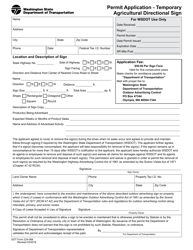 Document preview: DOT Form 224-068 Permit Application - Temporary Agricultural Directional Sign - Washington