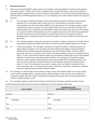 DOT Form 224-240 Turnback Agreement - Washington, Page 2