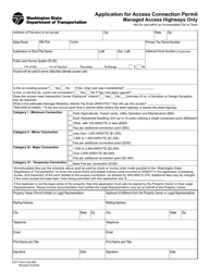 DOT Form 224-694 Application for Access Connection Permit - Managed Access Highways Only - Washington