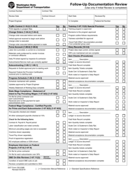 DOT Form 230-036B Follow-Up Documentation Review - Washington