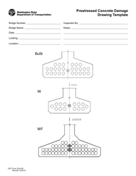 Document preview: DOT Form 234-030 Prestressed Concrete Damage Drawing Template - Washington