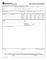 Document preview: DOT Form 237-010 Surveyor's Daily Report - Washington