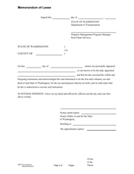 DOT Form 263-017 Memorandum of Lease - Washington, Page 2
