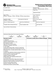 DOT Form 272-019 Performance Evaluation - Consultant Services - Washington, Page 2