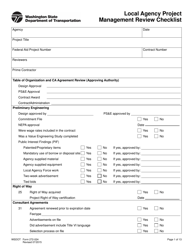 DOT Form 272-024 Local Agency Project Management Review Checklist - Washington