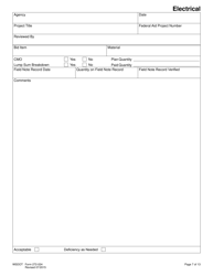 DOT Form 272-024 Local Agency Project Management Review Checklist - Washington, Page 7