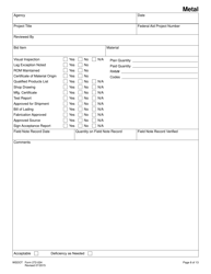 DOT Form 272-024 Local Agency Project Management Review Checklist - Washington, Page 8
