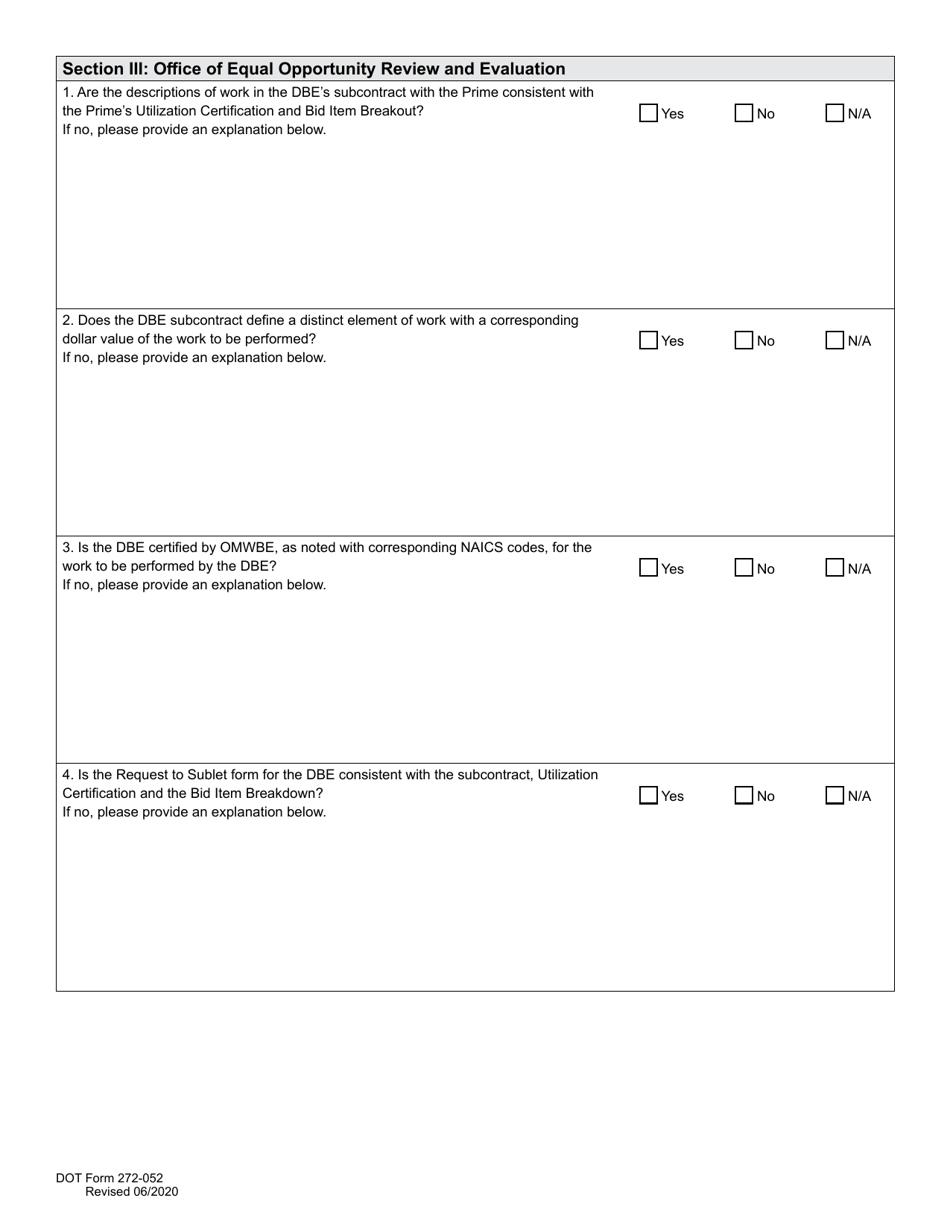 DOT Form 272-052 Dbe / Udbe / Fsbe Commercially Useful Function on-Site Review for Construction Contractors / Subcontractors - Washington, Page 8