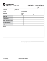 Document preview: DOT Form 350-004 Fabrication Progress Report - Washington