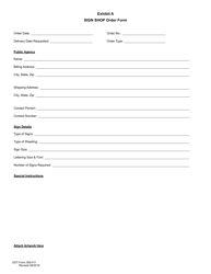 DOT Form 350-011 Sign Shop Agreement - Washington, Page 4