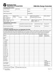 DOT Form 350-042 Hma Mix Design Submittal - Washington