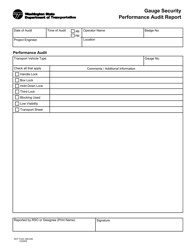 Document preview: DOT Form 350-045 Gauge Security Performance Audit Report - Washington